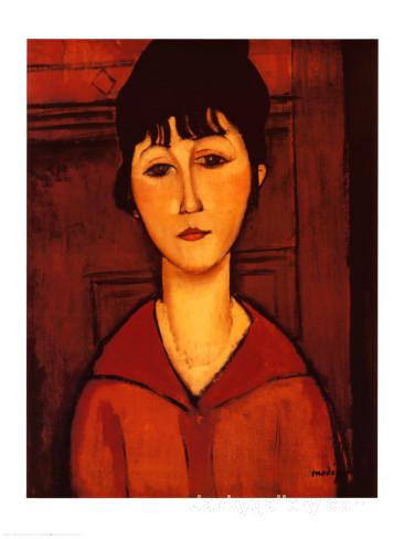 Woman in a Brown Dress by Amedeo Modigliani paintings reproduction